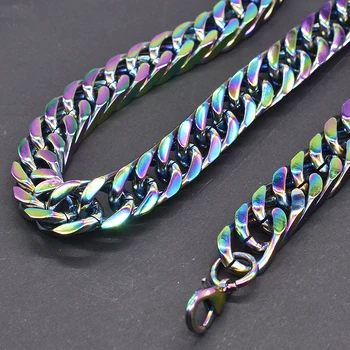 AMUMIU Rainbow Color Plated Stainless Steel Necklaces Cuban Chains Link For Men Women Jewelry Hot Sale Wholesale KN251
AMUMIU Rainbow Color Plated Stainless Steel Necklaces Cuban Chains Link For Men Women Jewelry Hot Sale Wholesale KN251