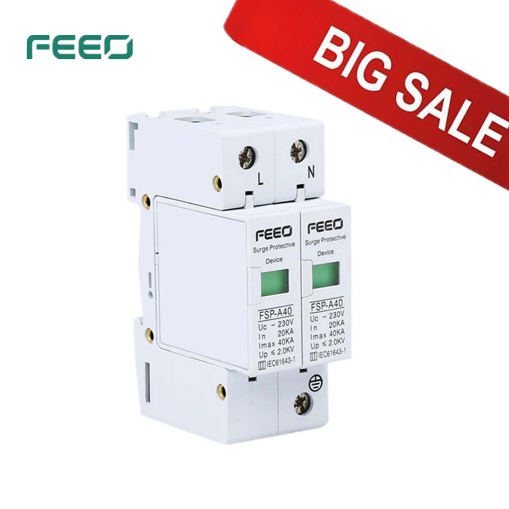 FEEO SPD AC 2P FSP-A10 5-10KA 275V surge voltage protection lightning protection over voltage protection 5-10KA
FEEO SPD AC 2P FSP-A10 5-10KA 275V surge voltage protection lightning protection over voltage protection 5-10KA