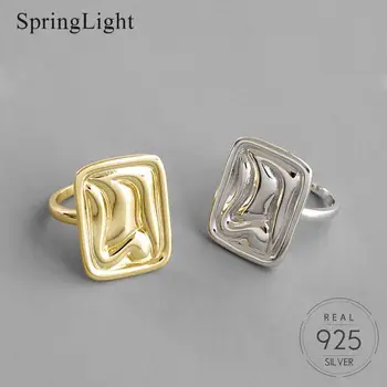 Springlight Unique Rectangular Smooth Ring Real 925 Sterling Silver Creative Handmade Designer Fine Jewelry Rings for Women 
Springlight Unique Rectangular Smooth Ring Real 925 Sterling Silver Creative Handmade Designer Fine Jewelry Rings for Women