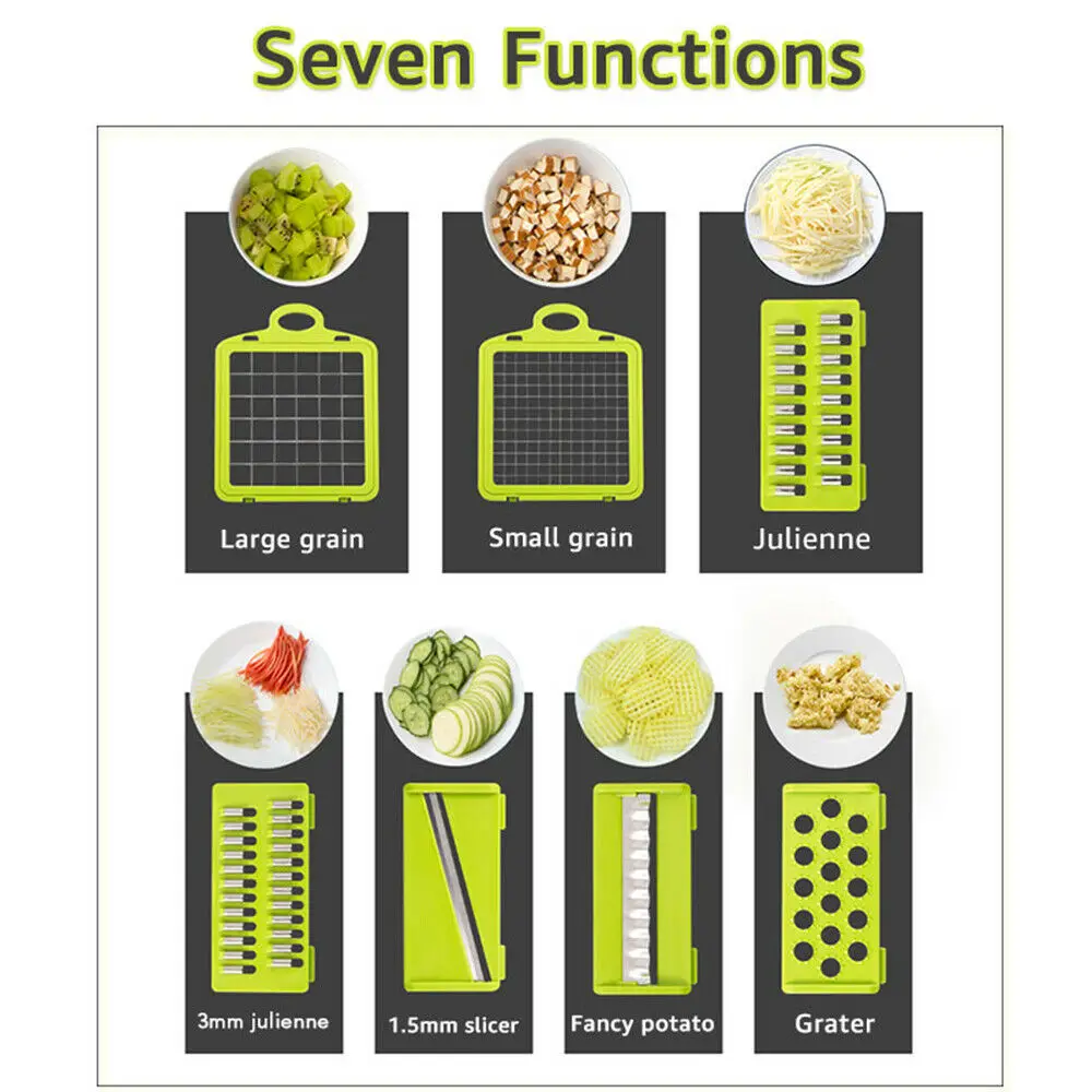 7 In1 Vegetable Cutter Food Salad Fruit Peeler Cutter Slicer Dicer Chopper Kitchen 2019 New 7 In1 Vegetable Cutter Food Salad Fruit Peeler Cutter Slicer Dicer Chopper Kitchen 2019 New