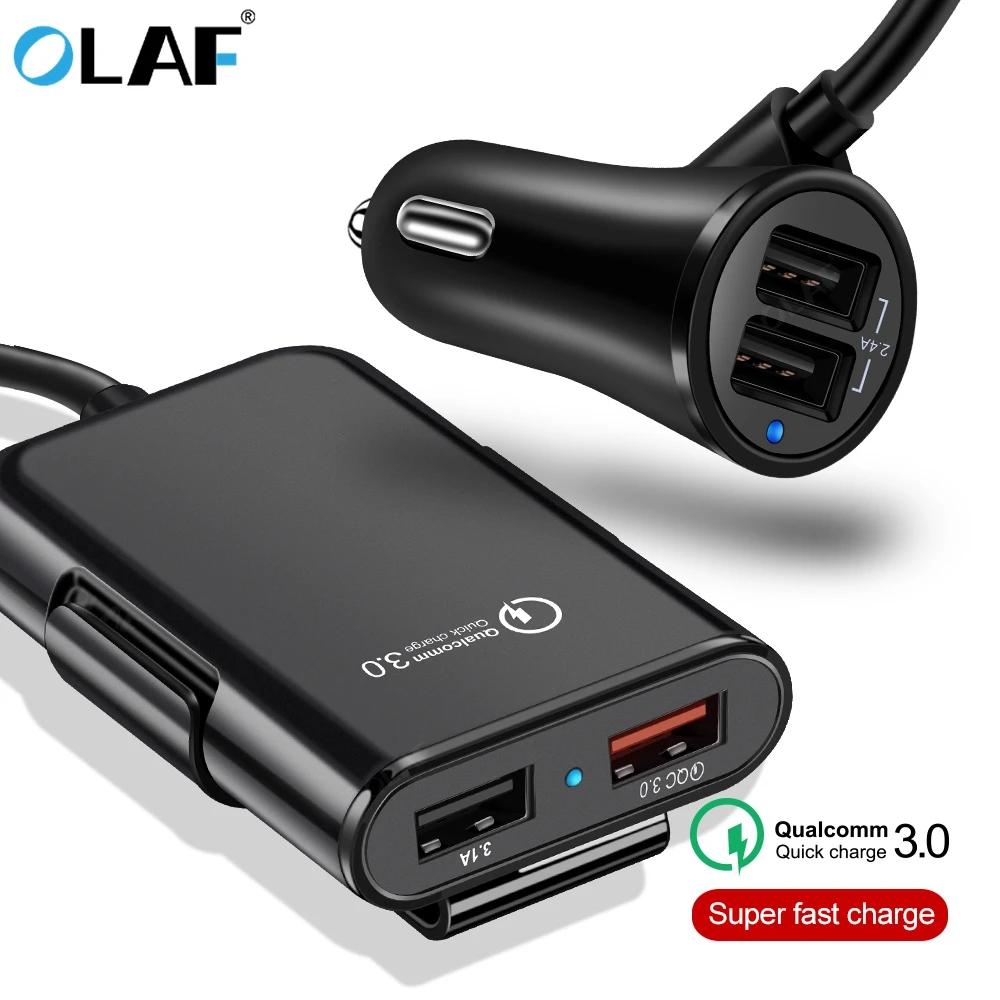 4 Ports QC3.0+2.4A+3.1A USB Car Charger Universal USB Fast Adapter with 5.6ft Extension Cord Cable for MPV USB Car Phone Charger
4 Ports QC3.0+2.4A+3.1A USB Car Charger Universal USB Fast Adapter with 5.6ft Extension Cord Cable for MPV USB Car Phone Charger