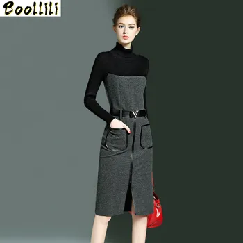 Boollili Autumn Winter Dress Women Fashion Patchwork Office Dress Female Slim Long Sleeve Kintted Dress With Belt
Boollili Autumn Winter Dress Women Fashion Patchwork Office Dress Female Slim Long Sleeve Kintted Dress With Belt
