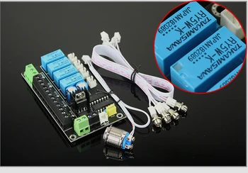 Touch the button 4 to choose 1 DC AC input mode relay wiring type sound source switching board
Touch the button 4 to choose 1 DC AC input mode relay wiring type sound source switching board