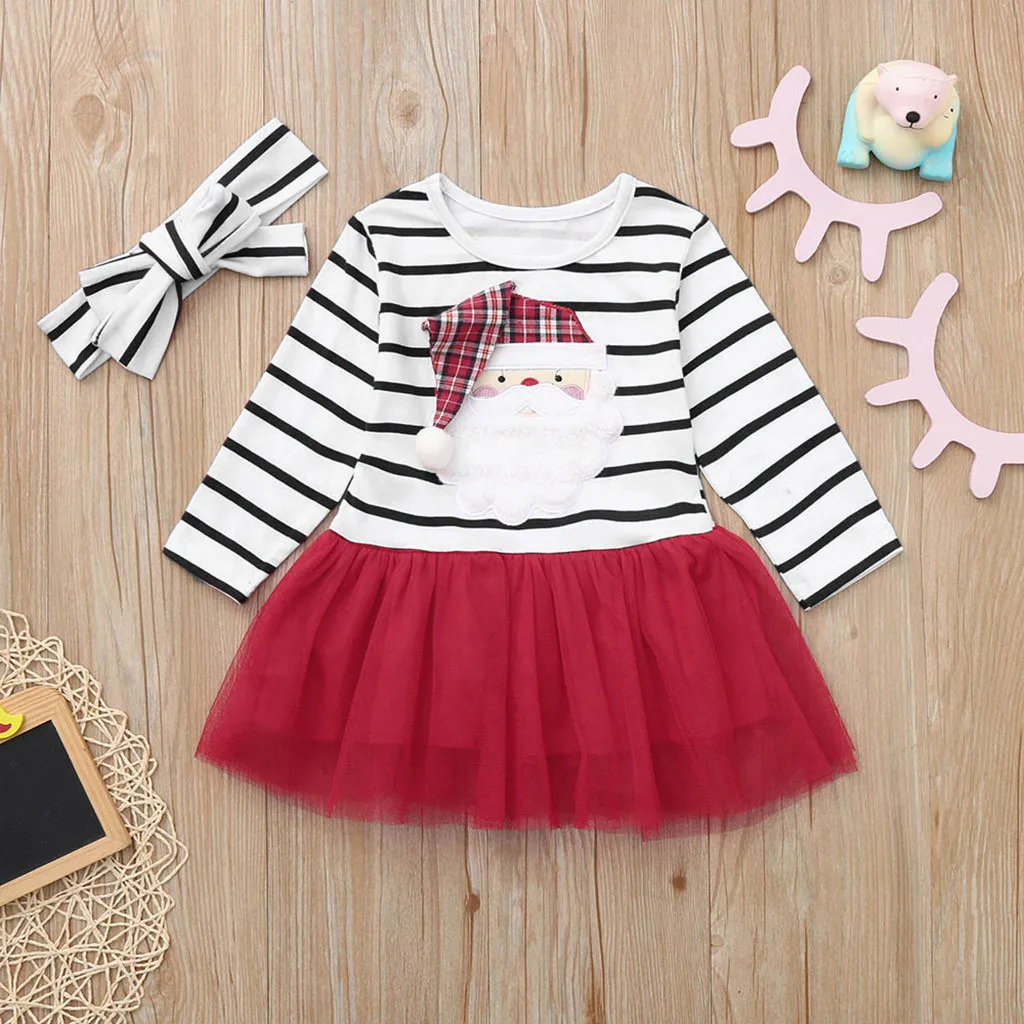 Newborn Infant Baby Girl Clothes Cartoon Santa Christmas Striped Tutu Tulle Dress Winter Long Sleeve Xmas Baby Dress vestido
Newborn Infant Baby Girl Clothes Cartoon Santa Christmas Striped Tutu Tulle Dress Winter Long Sleeve Xmas Baby Dress vestido