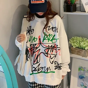 Tops Women Pullovers Korean Style Round Neck Long Sleeve Sweatshirt Fashion Trend Graffiti Pattern Sweatshirt
Tops Women Pullovers Korean Style Round Neck Long Sleeve Sweatshirt Fashion Trend Graffiti Pattern Sweatshirt