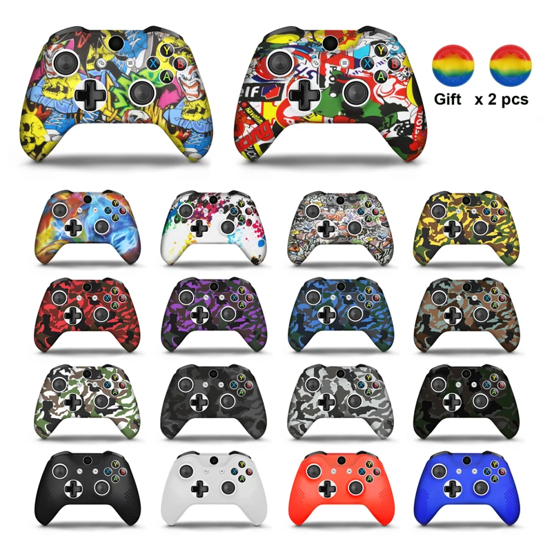 Silicone Protective Case Skin for XBox One Slim Controller Protector Camouflage Gamepad Cover with 2 free Grips Caps
Silicone Protective Case Skin for XBox One Slim Controller Protector Camouflage Gamepad Cover with 2 free Grips Caps