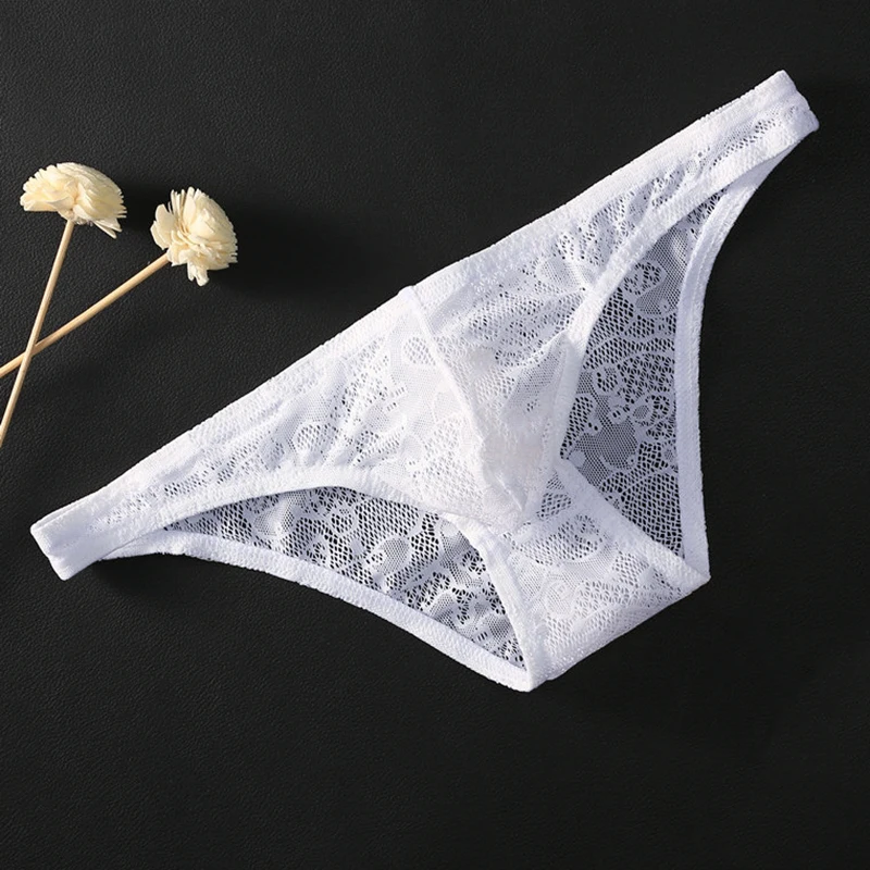Men's Briefs Sexy Lace Low Waist Translucent Bikini Male Ice Silk Breathable Stretch Elastic Waist Lingerie Triangle Underwear
Men's Briefs Sexy Lace Low Waist Translucent Bikini Male Ice Silk Breathable Stretch Elastic Waist Lingerie Triangle Underwear