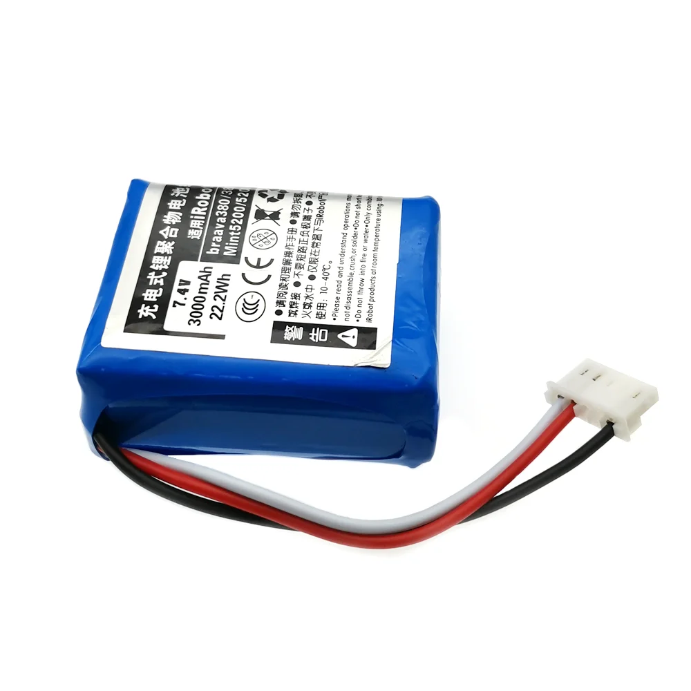 7.2V 3000mAh Li-ion Battery for iRobot Braava 380 380T Mint 5200 5200C Rechargeable Battery Vacuum Cleaner Accessories
7.2V 3000mAh Li-ion Battery for iRobot Braava 380 380T Mint 5200 5200C Rechargeable Battery Vacuum Cleaner Accessories