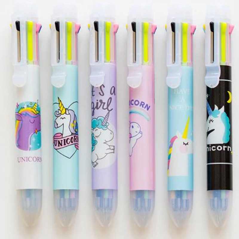 1Pcs Multicolor Ballpoint Pen Multifunction 6 In1 Colorful Unicorn Ball Pens for School Stationery Creative School Supplies
1Pcs Multicolor Ballpoint Pen Multifunction 6 In1 Colorful Unicorn Ball Pens for School Stationery Creative School Supplies