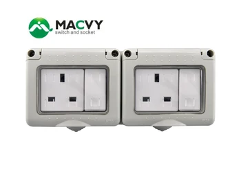 MACVY IP55 Wall Switch Socket Dual Power socket Wind and Rain Waterproof Outdoor Wall Power Socket 16A UK Standard
MACVY IP55 Wall Switch Socket Dual Power socket Wind and Rain Waterproof Outdoor Wall Power Socket 16A UK Standard