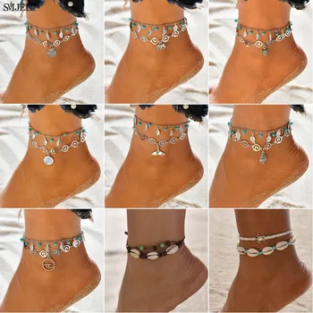 SMJEL Vintage Multilayer Anklets For Women Bohemian Beads Leaves Mermaid Tail Shell Anklet Bracelets 2019 New Boho Jewelry boho 
SMJEL Vintage Multilayer Anklets For Women Bohemian Beads Leaves Mermaid Tail Shell Anklet Bracelets 2019 New Boho Jewelry boho