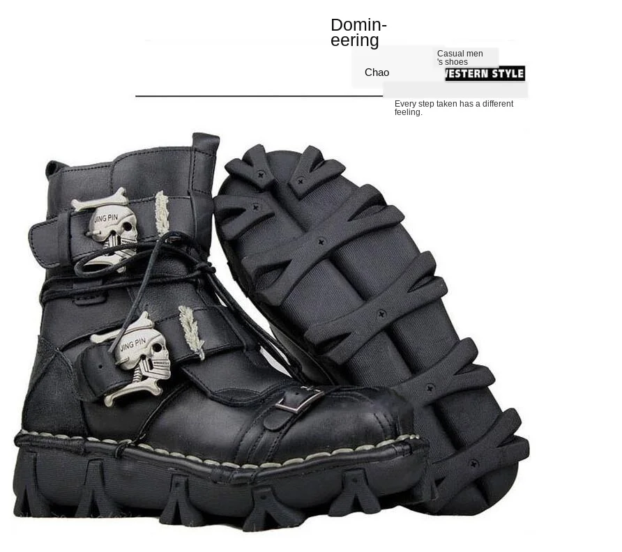 بوت پانک اسکلتی چرم طبیعی Skull punk Boots 33 H8b0f85ac7d7047c481fe2cc74544d255X