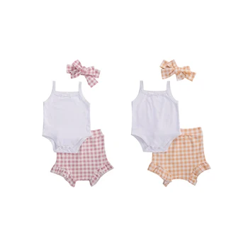 Pudcoco Newborn Baby Girl Clothes Set Sling Sleeveless Bodysuit Top Plaid Shorts Pants Trousers Kids Summer Clothes Outfits 
Pudcoco Newborn Baby Girl Clothes Set Sling Sleeveless Bodysuit Top Plaid Shorts Pants Trousers Kids Summer Clothes Outfits