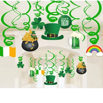30pcs Foil Spirals Irish St Patrick's Day Party Decoration Lucky Green Shamrocks Ireland Flag PVC Hanging Swirl Party Supplies 
30pcs Foil Spirals Irish St Patrick's Day Party Decoration Lucky Green Shamrocks Ireland Flag PVC Hanging Swirl Party Supplies