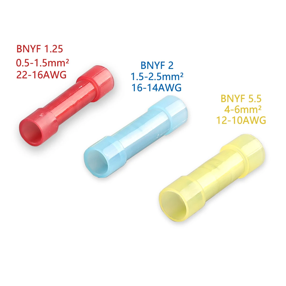 BNYF Nylon Insulated Straight Butt Wire Terminal Connector Copper Conductor Electrical Cable Crimp Terminals10PCS 30PCS 50PCS
BNYF Nylon Insulated Straight Butt Wire Terminal Connector Copper Conductor Electrical Cable Crimp Terminals10PCS 30PCS 50PCS