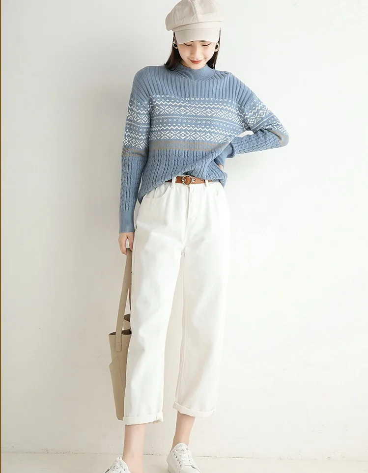 VINStudio Women All Match Knitted Sweater Women Casual Geometric Lady Pullover Sweater Female Autumn Winter Retro Jersey
VINStudio Women All Match Knitted Sweater Women Casual Geometric Lady Pullover Sweater Female Autumn Winter Retro Jersey