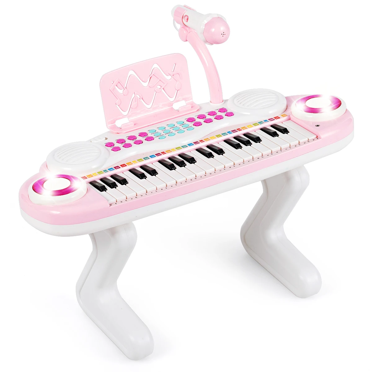Z-Shaped Kids Toy Keyboard Piano 37-Key Electronic Organ Light w/Microphone Pink
Z-Shaped Kids Toy Keyboard Piano 37-Key Electronic Organ Light w/Microphone Pink