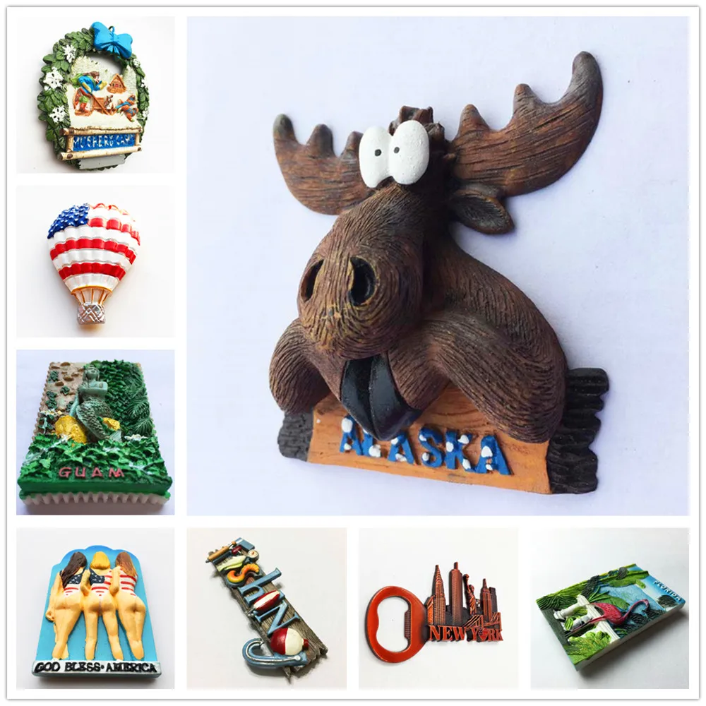 

U.S.A Hollywood scenery 3D Fridge Magnets Tourism Souvenir Refrigerator Magnetic Sticker Collection Handicraft Gift