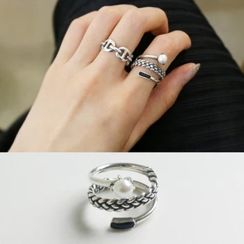 Vintage 925 Sterling Silver Multi-layer Rings for Women Wedding Adjustable Antique Statement Rings Anillos 
Vintage 925 Sterling Silver Multi-layer Rings for Women Wedding Adjustable Antique Statement Rings Anillos