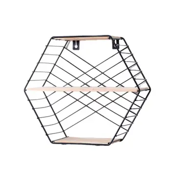 Wall Mounted Floating Shelf Modern Simple Geometry Wood Metal Wire Hexagon Plant Flower Storage Shelves Display Perfect Decor
Wall Mounted Floating Shelf Modern Simple Geometry Wood Metal Wire Hexagon Plant Flower Storage Shelves Display Perfect Decor