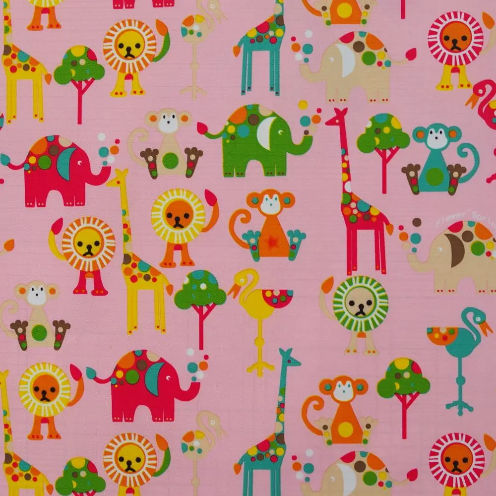 1 yard Polyester/PVC coated Waterproof Fabric for bag,- Cartoon -Tiger elephant lion monkey on light pink (width=140cm)
1 yard Polyester/PVC coated Waterproof Fabric for bag,- Cartoon -Tiger elephant lion monkey on light pink (width=140cm)