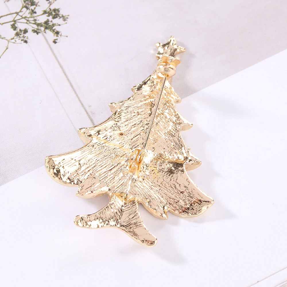 christmas tree brooches women rhinestone inlay fashion jewelry