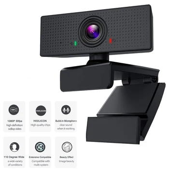 1080P HD USB Webcam Video Conference Live Streaming Web Camera with Microphone Widescreen Video Work Home Accessories 
1080P HD USB Webcam Video Conference Live Streaming Web Camera with Microphone Widescreen Video Work Home Accessories