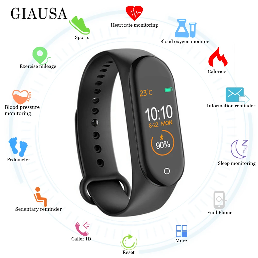 M4 Smart band 4 Fitness Tracker Watch Sport bracelet Heart Rate Blood Pressure Smartband Monitor Health Wristband PK mi band 4
M4 Smart band 4 Fitness Tracker Watch Sport bracelet Heart Rate Blood Pressure Smartband Monitor Health Wristband PK mi band 4