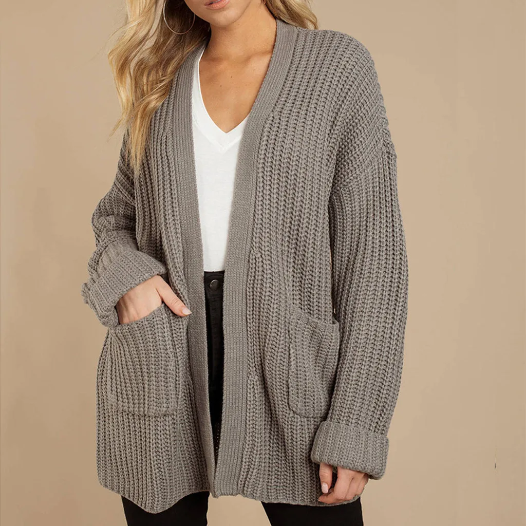 Sweater Cardigan Women Long Shirts Casual Long Sleeve Top Solid Color Sweaters With Pockets Knitted Cardigan Pull Femme 2019 New
Sweater Cardigan Women Long Shirts Casual Long Sleeve Top Solid Color Sweaters With Pockets Knitted Cardigan Pull Femme 2019 New