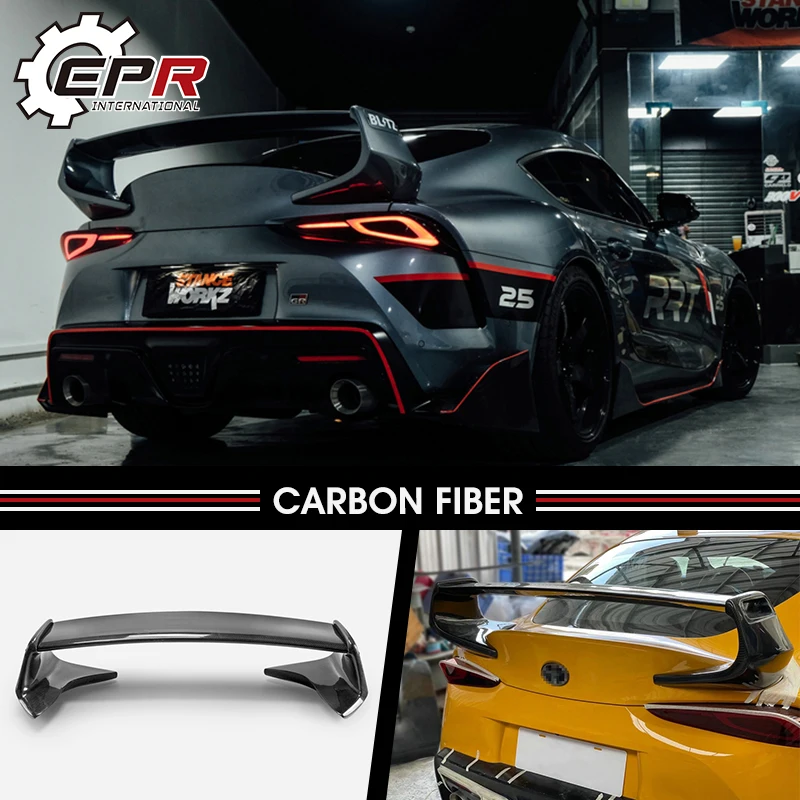 

For Toyota Supra 19+ A90 EPA-Style Carbon Fiber Rear Trunk Spoiler Wing Lip diffusers spoilers wings Trim BodyKits