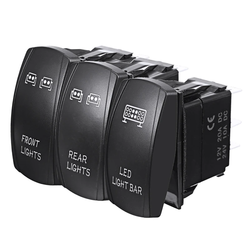 3pcs 5 Pin LED Blue Light Bar Rocker Switch 20A 12V Work Light Control Switch For Car Trucks Boat Machines Tractors
3pcs 5 Pin LED Blue Light Bar Rocker Switch 20A 12V Work Light Control Switch For Car Trucks Boat Machines Tractors