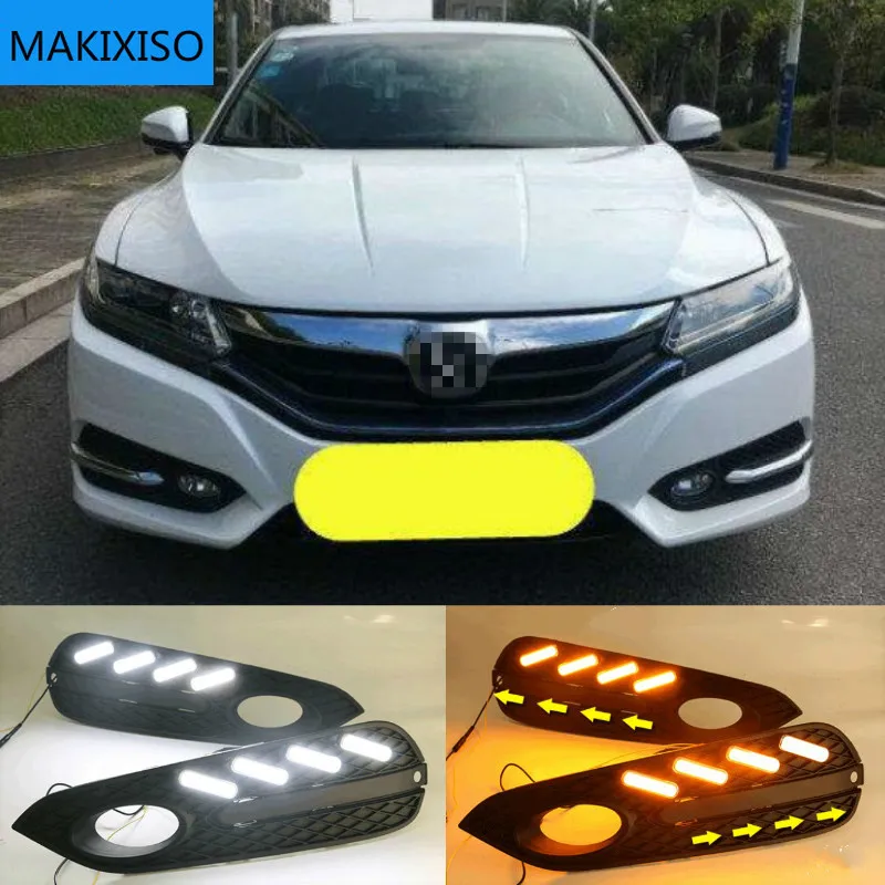 2pcs LED DRL Daytime Running Driving Light Fog Lamp With Yellow turn light For Honda Spirior Europe Accord 2015-2017 Front
2pcs LED DRL Daytime Running Driving Light Fog Lamp With Yellow turn light For Honda Spirior Europe Accord 2015-2017 Front