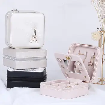 Portable Faux Leather Jewelry Box Cosmetic Organizer Ring Earring Display Case Jewelry Organizer for Necklaces Joyeros Tool
Portable Faux Leather Jewelry Box Cosmetic Organizer Ring Earring Display Case Jewelry Organizer for Necklaces Joyeros Tool