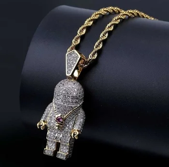 Hip Hop Gold Color Plated Iced Out Micro Pave AAA CZ Astronaut Pendant Necklace Jewelry
Hip Hop Gold Color Plated Iced Out Micro Pave AAA CZ Astronaut Pendant Necklace Jewelry