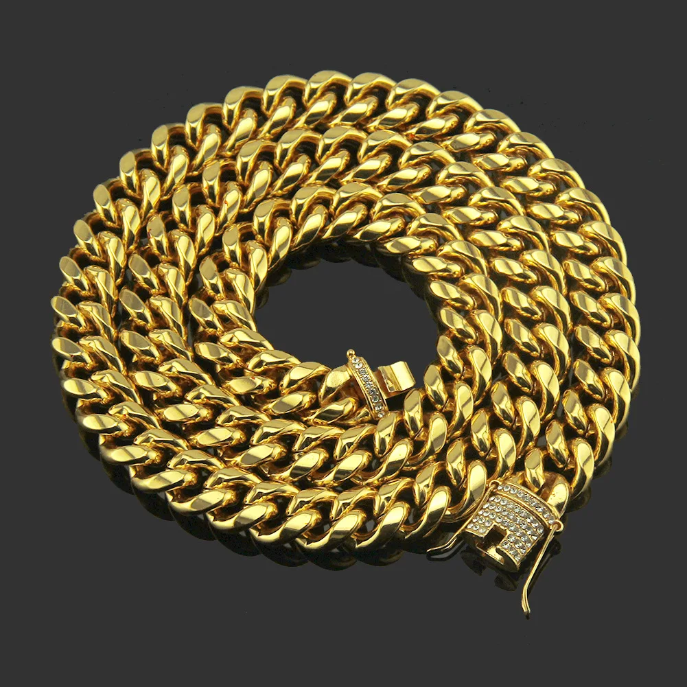 Punk Rock HipHop Cuban Chain Silver Gold Color Iced Out Paved Rhinestones Necklace for Men Jewelry Big Link Chain and Bracelets
Punk Rock HipHop Cuban Chain Silver Gold Color Iced Out Paved Rhinestones Necklace for Men Jewelry Big Link Chain and Bracelets