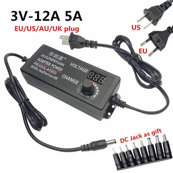 EU US UK AU plug Regulated AC To DC 3V 9V 12V Volt 5A Universal Power Adapter Supply Display Screen Power Switching Charger
EU US UK AU plug Regulated AC To DC 3V 9V 12V Volt 5A Universal Power Adapter Supply Display Screen Power Switching Charger