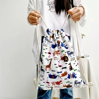 Women Bags Girls Cute Cartoon Animal Print Drawstring Bag Travel On Canvas Drawstring Backpack Bag /BY
Women Bags Girls Cute Cartoon Animal Print Drawstring Bag Travel On Canvas Drawstring Backpack Bag /BY
