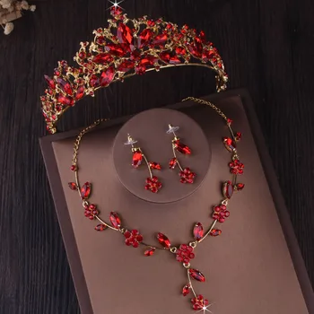Baroque Vintage Wedding Crown Tiaras Gold Red Crystal Flower Bridal Jewelry Sets African Beads Jewelry Set Earrings Necklace Set
Baroque Vintage Wedding Crown Tiaras Gold Red Crystal Flower Bridal Jewelry Sets African Beads Jewelry Set Earrings Necklace Set