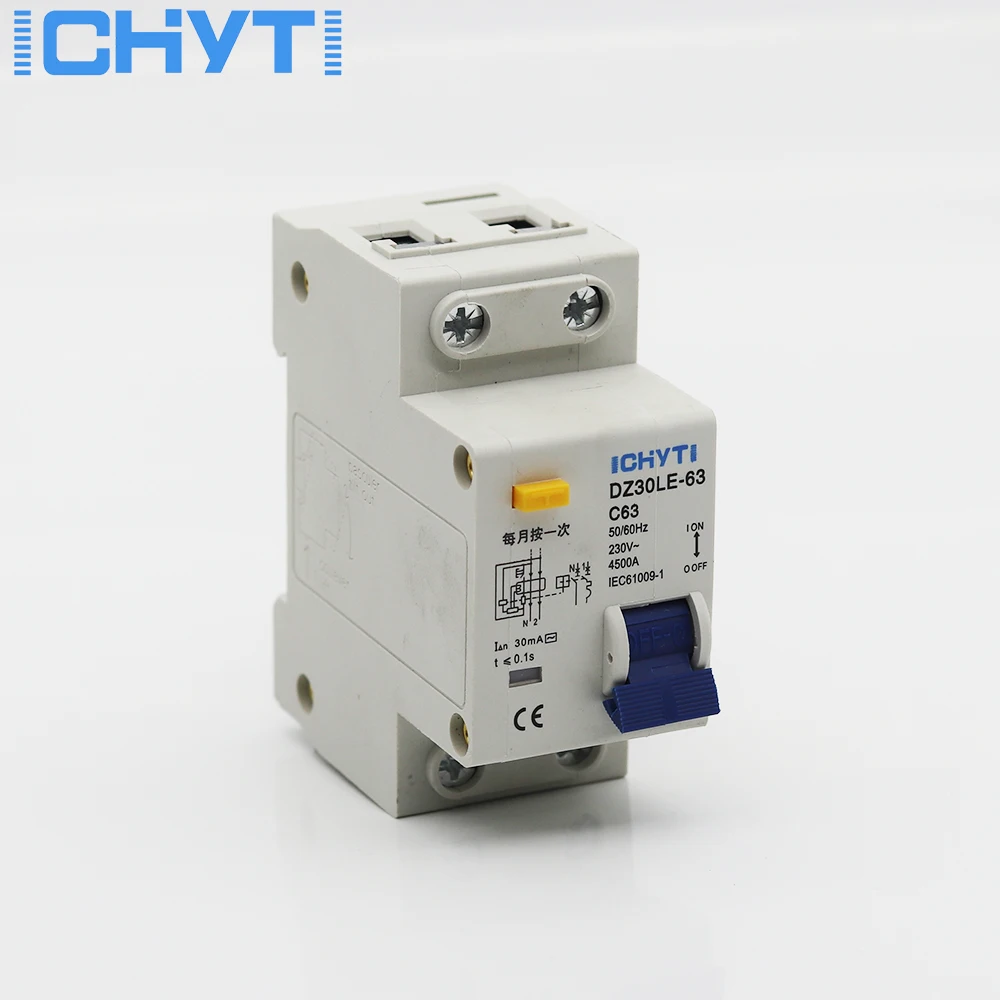 ICHTYI DZ30LE DPNL 230V 1P+N 40A 63A Residual current Circuit breaker with over and short current Leakage protection RCBO MCB
ICHTYI DZ30LE DPNL 230V 1P+N 40A 63A Residual current Circuit breaker with over and short current Leakage protection RCBO MCB