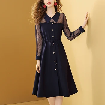 Gedivoen Autumn Solid Midi Dress Women Fashion Designer Peter Pan Collar Drawstring Slim A Line Split Dress Elegant Dresses 2020
Gedivoen Autumn Solid Midi Dress Women Fashion Designer Peter Pan Collar Drawstring Slim A Line Split Dress Elegant Dresses 2020