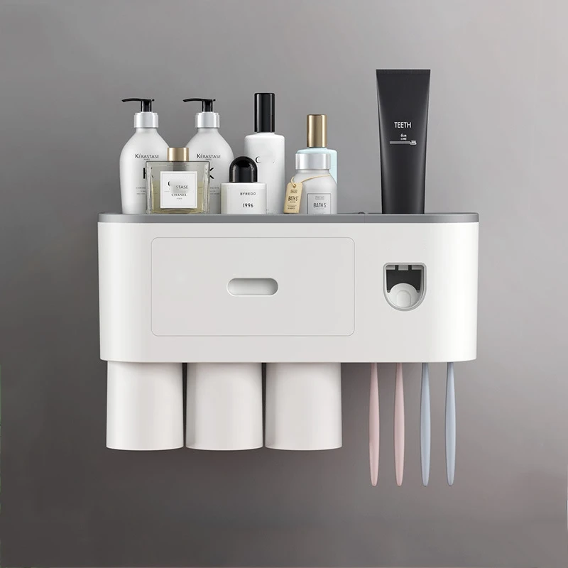 Magnetic Adsorption Inverted Toothbrush Holder Automatic Toothpaste Dispenser With Cup Toothpaste Bathroom Accessories Set
Magnetic Adsorption Inverted Toothbrush Holder Automatic Toothpaste Dispenser With Cup Toothpaste Bathroom Accessories Set