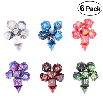 42 Pieces(6 x 7 Sets) Double-Colors Polyhedral Dice Acrylic Number Game Dice Set for Dungeons and Dragons Party Math Role Table
42 Pieces(6 x 7 Sets) Double-Colors Polyhedral Dice Acrylic Number Game Dice Set for Dungeons and Dragons Party Math Role Table
