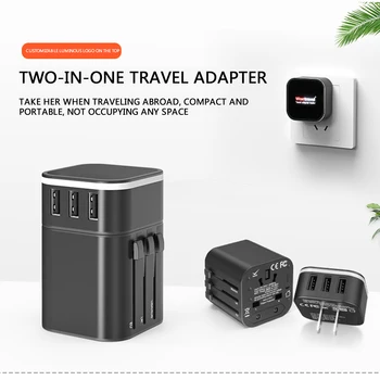 International Power Adapter Plug Socket All-in-one Fast Charging Travel Plug with 3 USB Ports Universal in 150 Countries
International Power Adapter Plug Socket All-in-one Fast Charging Travel Plug with 3 USB Ports Universal in 150 Countries