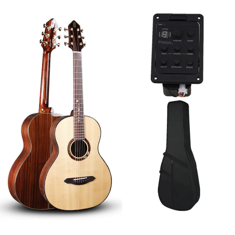 Finlay Tiamo T-O160E,Professional Solid top Guitar +pickup + hard case,38" guitar with Solid Spruce Top/ Laminated rosewood Body
Finlay Tiamo T-O160E,Professional Solid top Guitar +pickup + hard case,38" guitar with Solid Spruce Top/ Laminated rosewood Body