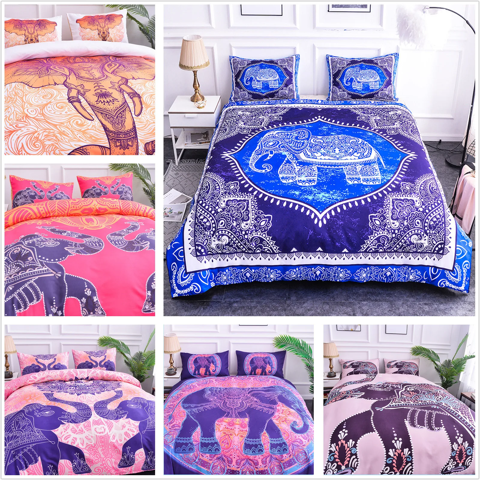 3D Elephant Printed Bedding Set Bohemian Style Bed Set Duvet Cover Set Quilt Cover Queen Duvet Cover US Size Bedding
3D Elephant Printed Bedding Set Bohemian Style Bed Set Duvet Cover Set Quilt Cover Queen Duvet Cover US Size Bedding