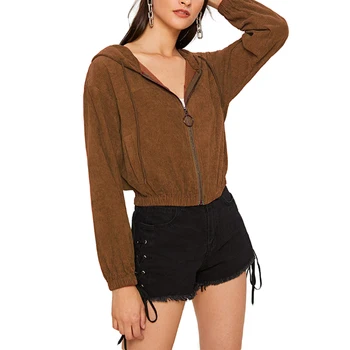 Women Corduroy Cardigan Solid Color Long Sleeve Drawstring Hoodie Autumn Winter Jacket
Women Corduroy Cardigan Solid Color Long Sleeve Drawstring Hoodie Autumn Winter Jacket