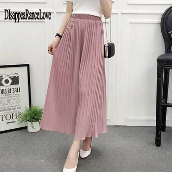 2019 Summer Women Solid Pleated Chiffon Flax Elastic Wide Leg Pants High Waist Casual Loose Culottes Trousers Holiday
2019 Summer Women Solid Pleated Chiffon Flax Elastic Wide Leg Pants High Waist Casual Loose Culottes Trousers Holiday