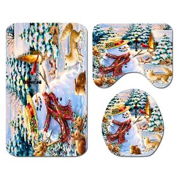 Waterproof Shower Curtain Bathroom Carpet Home Hotel Luxury Snowman Rabbit Tree Printed Mould-Proof Toilet Cover
Waterproof Shower Curtain Bathroom Carpet Home Hotel Luxury Snowman Rabbit Tree Printed Mould-Proof Toilet Cover