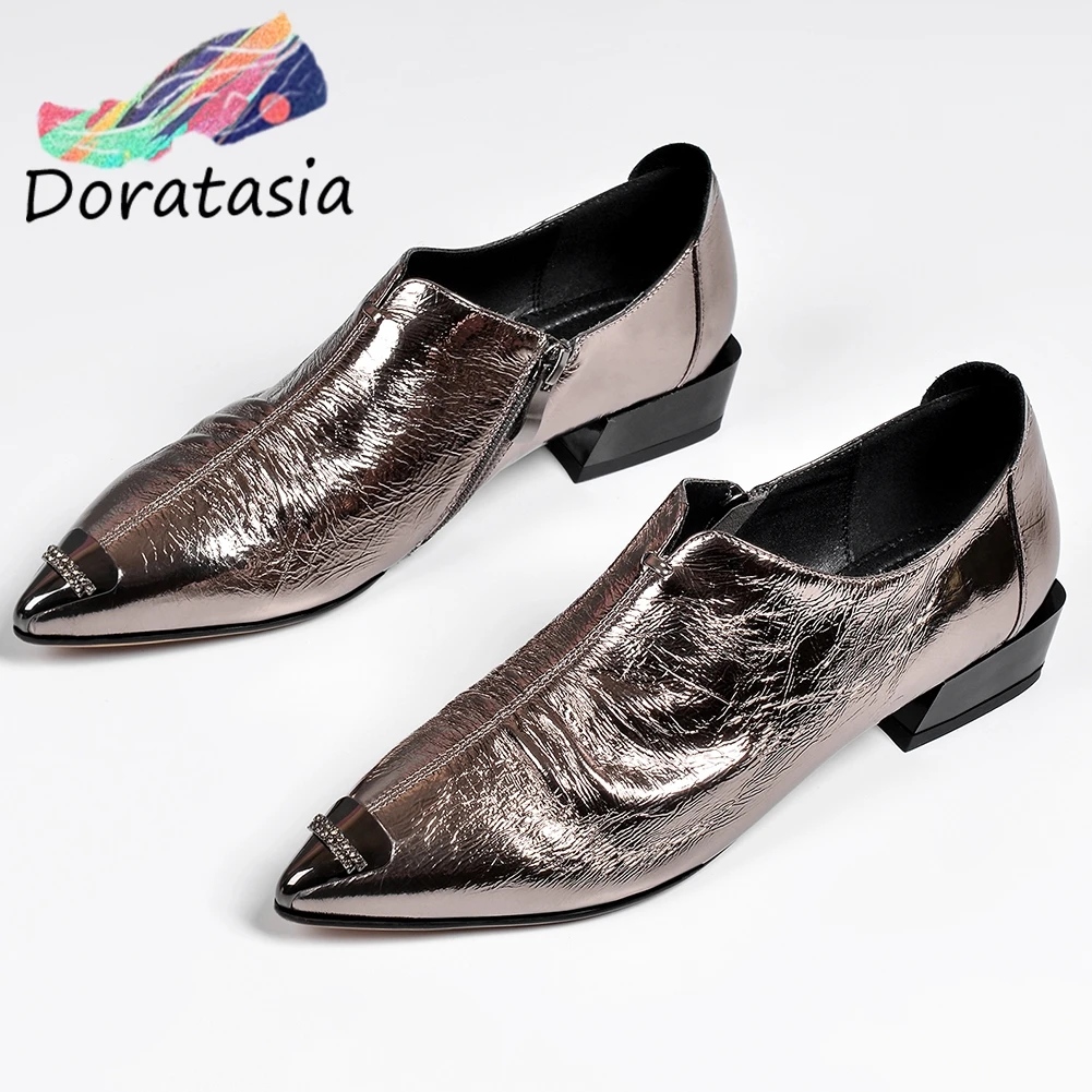 DORATASIA Low Heels Pointed Toe Office Pumps Brand New Spring Metallic Dress Pumps Women Casual Genuine Leather Shoes Woman
DORATASIA Low Heels Pointed Toe Office Pumps Brand New Spring Metallic Dress Pumps Women Casual Genuine Leather Shoes Woman