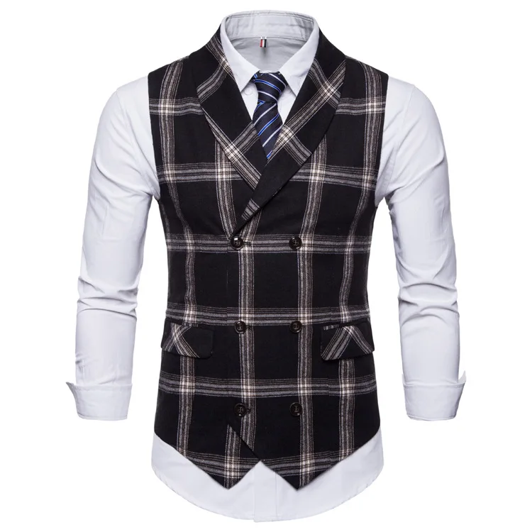 Spring And Autumn New Style Men's Double Breasted Large Grid Slim Fit Waistcoat British-Style Large Size Suit Vest Fashion Man S
Spring And Autumn New Style Men's Double Breasted Large Grid Slim Fit Waistcoat British-Style Large Size Suit Vest Fashion Man S